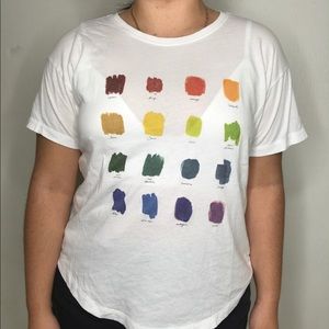 Anthropologie rainbow color swatch tee